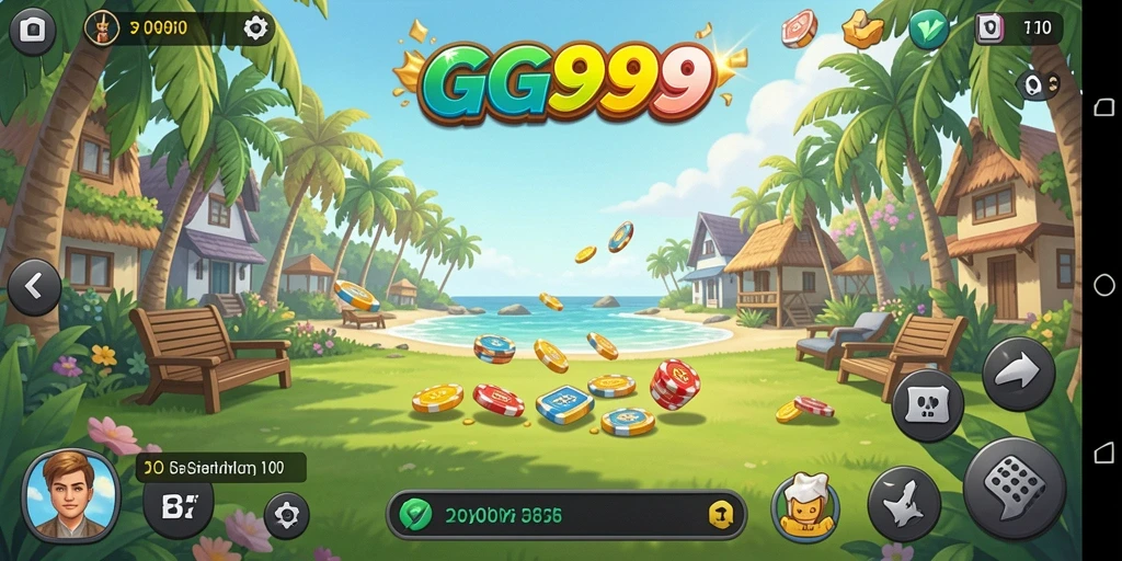 Screenshot utama GG999 menampilkan gameplay yang ceria dan menarik.