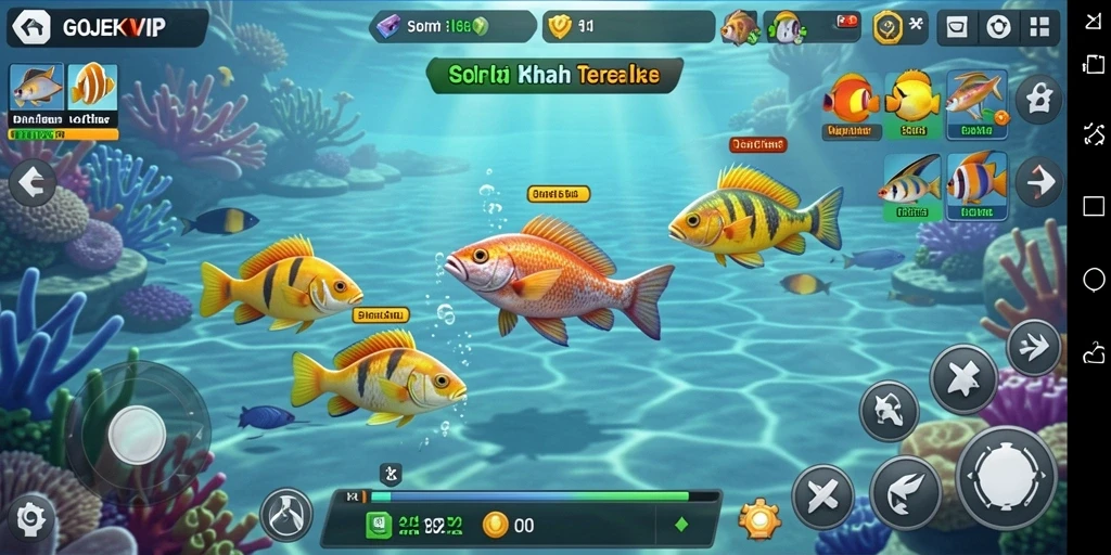 Tangkapan layar gameplay seru Tembak Ikan GOJEKVIP.