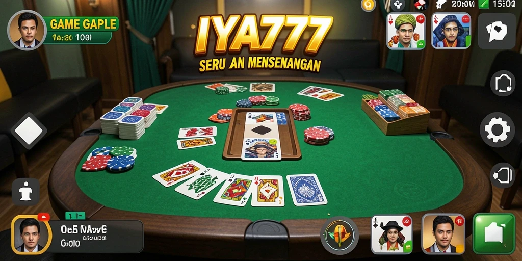 Tampilan gameplay seru dari IYA777 dalam permainan Gaple.