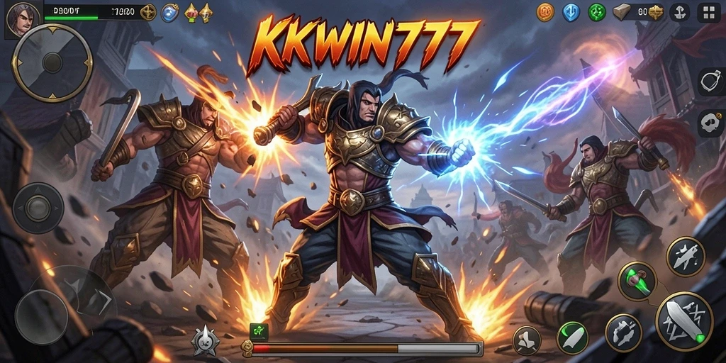 Tampilan gameplay KKWIN777 yang penuh aksi dan pertarungan seru.