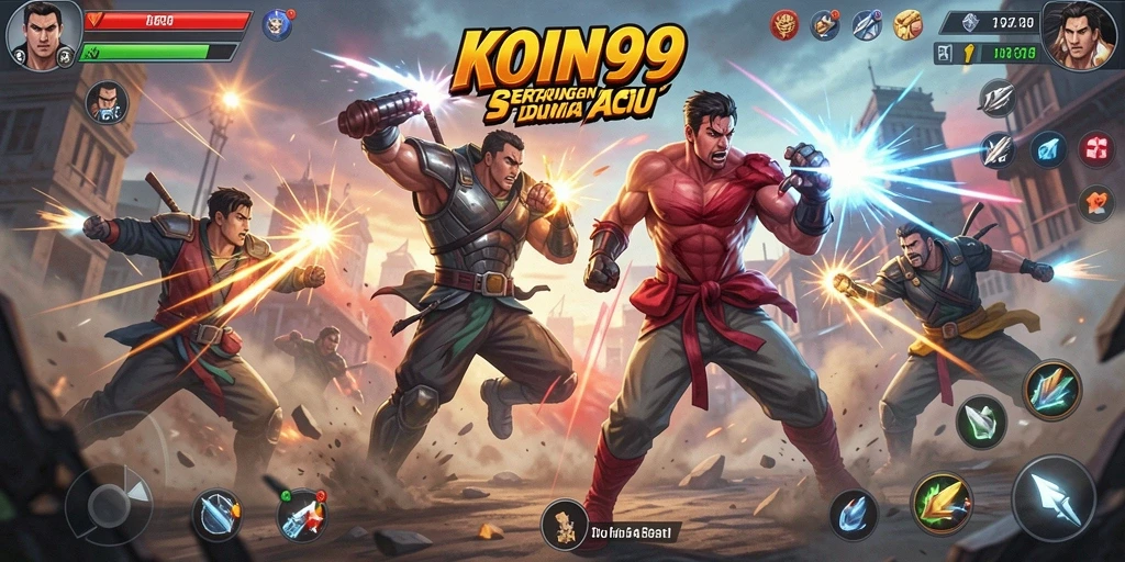 Screenshot utama <strong>KOIN99</strong> memperlihatkan aksi seru dalam pertarungan.