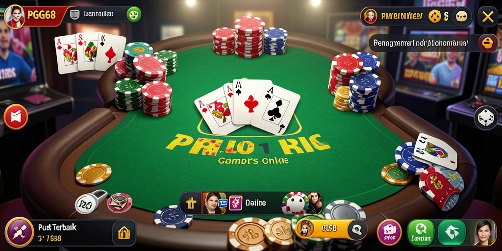 Tampilan gameplay menarik dalam permainan Poker PGG68.