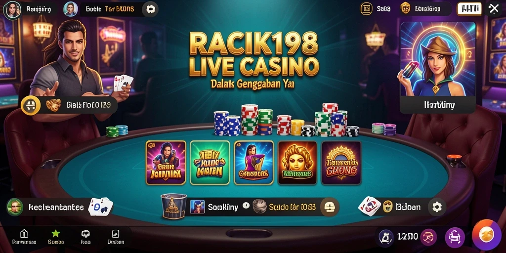 Tampilan menarik gameplay Live Casino dari RACIK198.