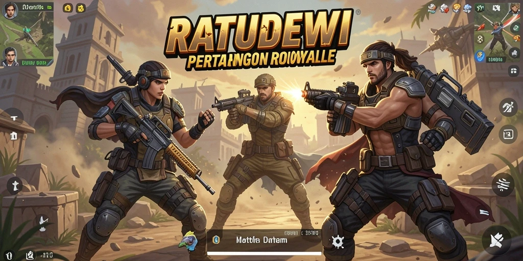 Tangkapan layar utama RATUDEWI menampilkan aksi pertempuran intens.