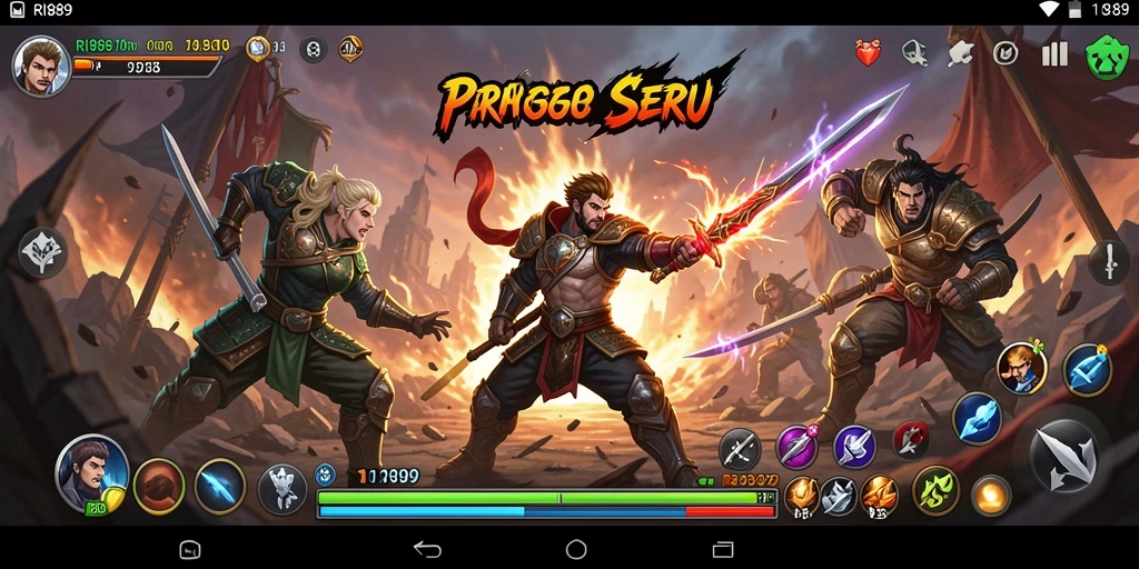 Screenshot gameplay RI889 dengan aksi pertarungan yang mendebarkan.