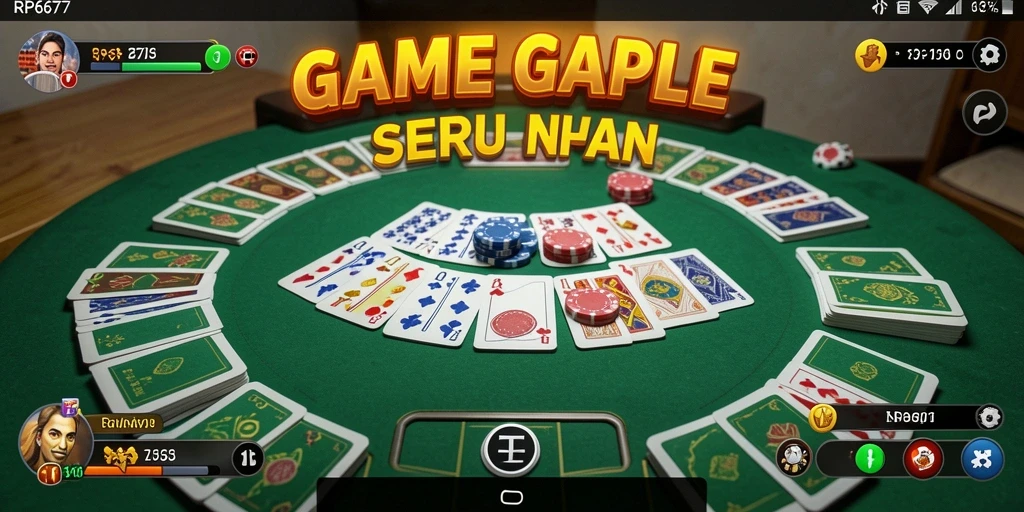 Tampilan gameplay seru permainan Gaple di RP6677.