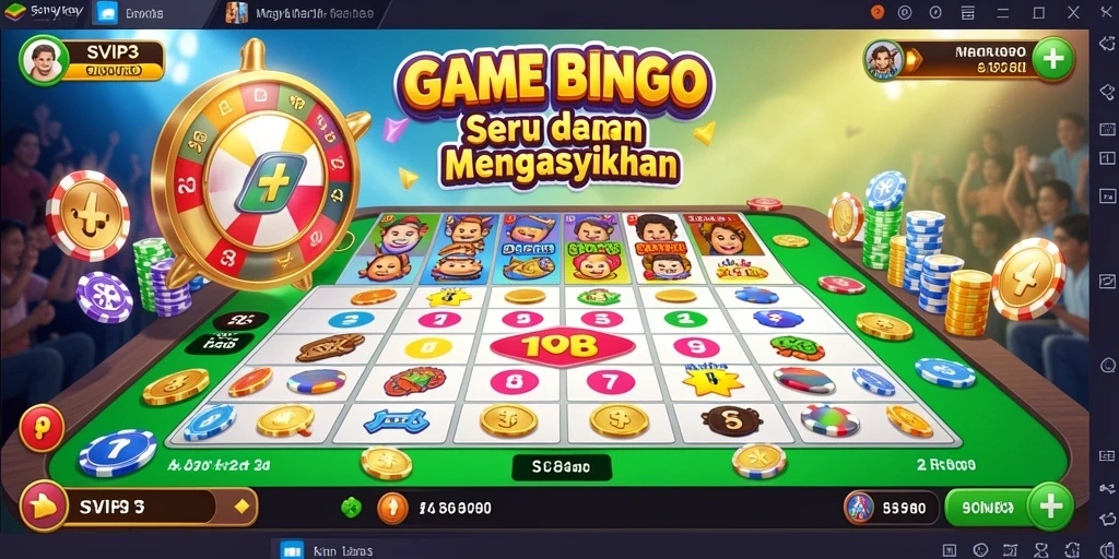 Screenshot gameplay SVIP3 menampilkan suasana seru permainan Bingo.