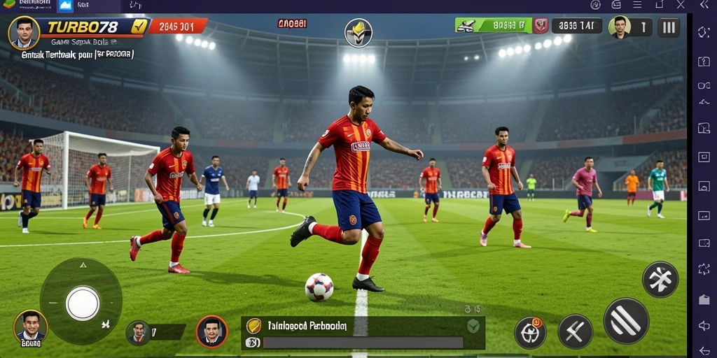 Tampilan gameplay TURBO78 yang menegangkan dalam pertandingan sepak bola.