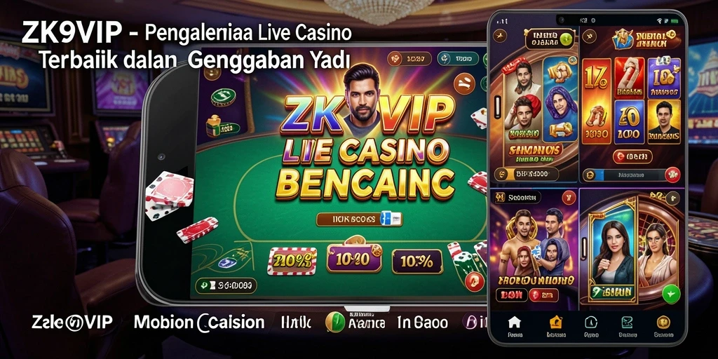 Screenshot gameplay ZK9VIP menampilkan dealer langsung dalam suasana kasino.